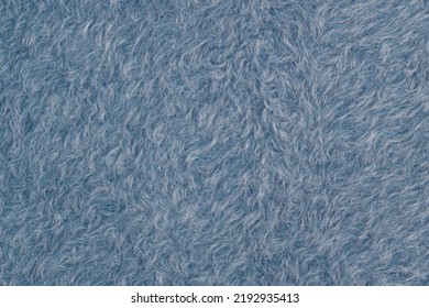 Blue Fur Texture Close-up. Carpet Pile