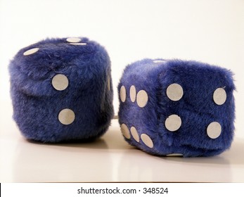 Blue Fuzzy Dice