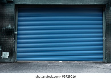 Blue Garage Door