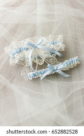 Blue Garter On Veil