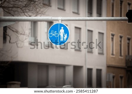 Similar – Foto Bild Fahrrad-Zone Fahrbahnbeschriftung