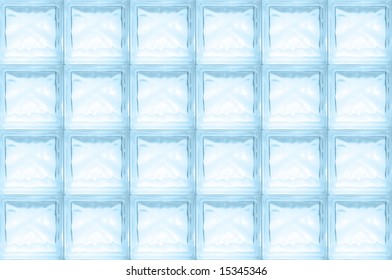 Blue Glass Brick Wall - Seamless Texture