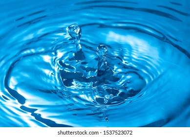 blue glass colored water drop splash - Shutterstock ID 1537523072