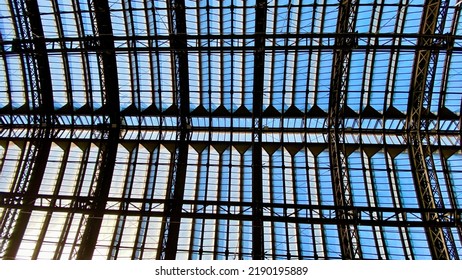 Blue Glass Roof In Germany Railway Station 