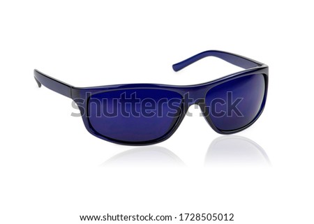 Blue Glasses bioenergetic chromo therapy on white background