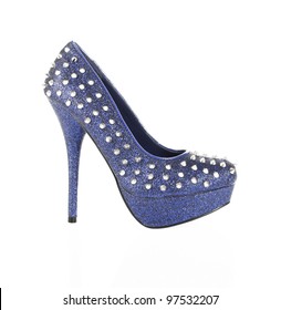 navy blue glitter heels