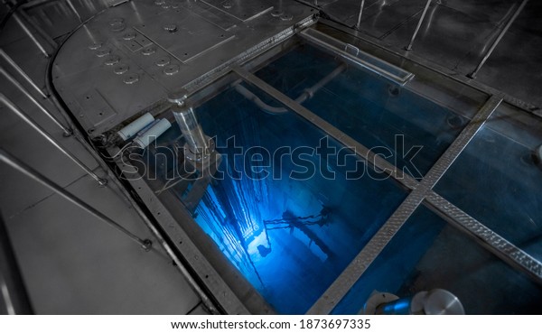 Blue Glow Water Nuclear Reactor Core Stock Photo 1873697335 