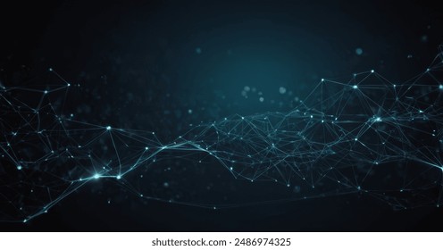 Blue glowing connections forming a tech network. Modern premium background with sophisticated light. - Powered by Shutterstock