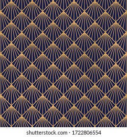 blue and gold art deco vintage pattern.