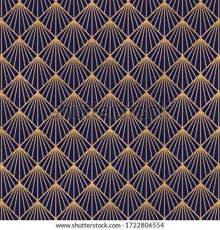 blue and gold art deco vintage pattern.