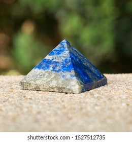 Blue And Gold Lapis Lazuli Pyrite Stone In Crystal Pyramid