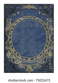 blue and gold old floral cover book