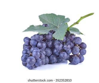 Blue Grapes Dry Bunch Isolated On White Background.