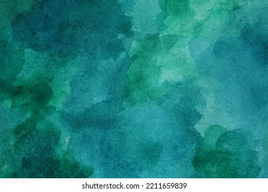  Blue green abstract watercolor. Art background for design. Daub, spot, stain.                               - Shutterstock ID 2211659839