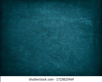  Blue green decorative abstract background. Texture of plastered concrete wall. Grunge background. The combination of a grainy rough surface and dark turquoise color.                 - Shutterstock ID 1723825969