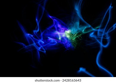 Blue and green light explosion of energy with elegant glowing lines. Abstract technology background. High quality photo - Powered by Shutterstock - Get 15% off with code: PIKWIZARD15