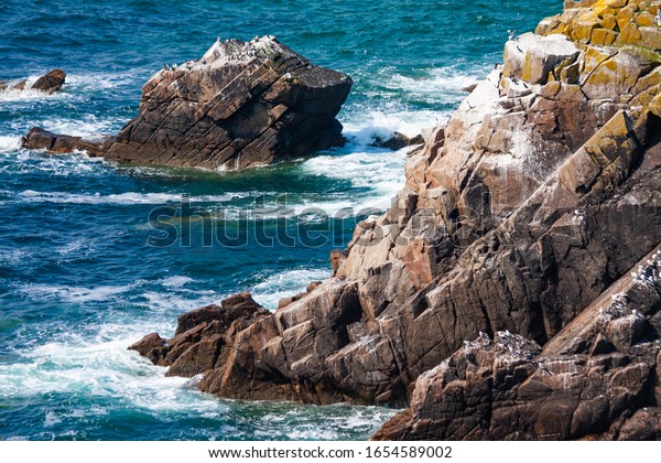 Blue Green North Atlantic Ocean Waves Stock Photo (Edit Now) 1654589002