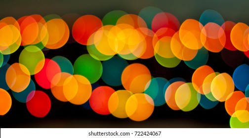 Blue, Green, Yellow And Red Bokeh, Soft Light Abstract Background