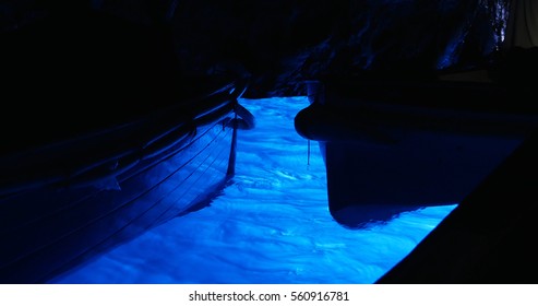 Blue Grotto In Capri Island, Italy