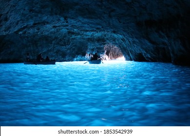Blue Grotto on the coast of the island of Capri, Italy