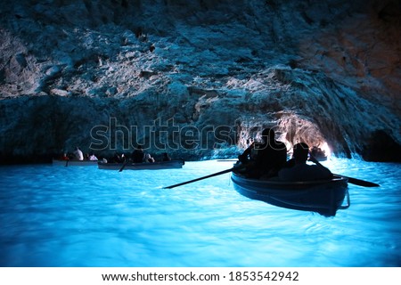Blue Grotto on the coast of the island of Capri, Italy