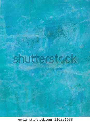 Blue grunge abstract textured background. Hand painted.