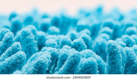 Bacterias intestinales azules o microvilos intestinales