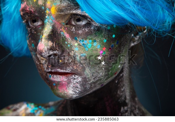 4. Blue Hair Face Painting Designs - wide 8