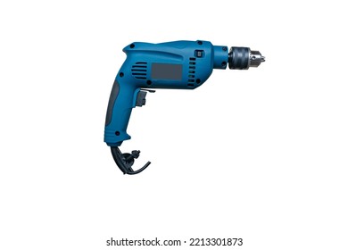 Blue Hand Drill Isolated On White Background