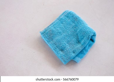 The Blue Hand Towel On White Table , Cleaning , Kitchen , House Keeping