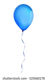 blue happy holiday air flying balloon isolated on white background.