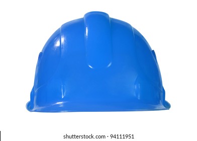 Blue Hard Hat Isolated On White