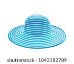 blue hat isolate and white background. vacation and holiday summer