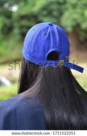 Blue hat worn by women