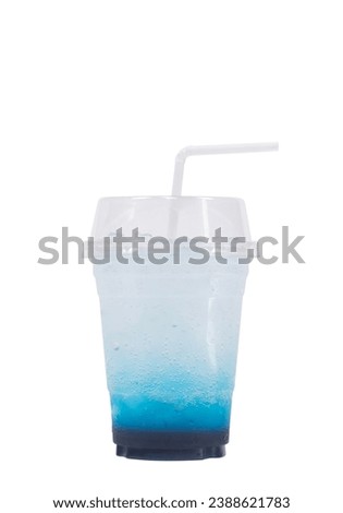 Blue hawaii italian soda drink in glass.