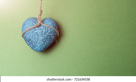Blue Heart In A Rope Loop Concept Of Nonviolence