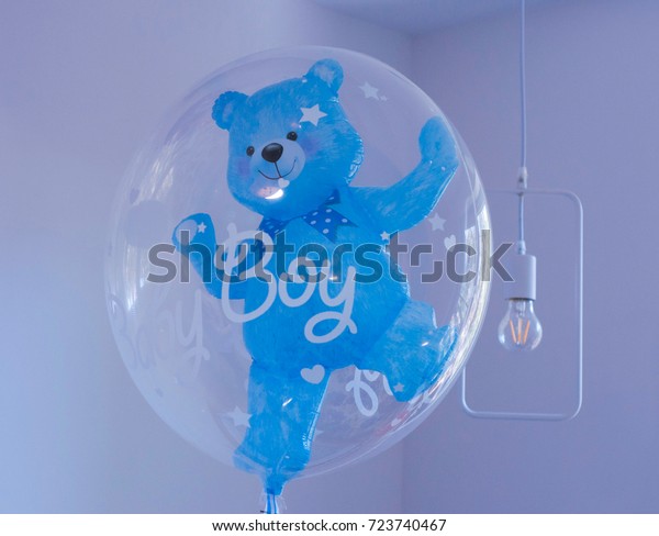 new baby balloon with teddy inside