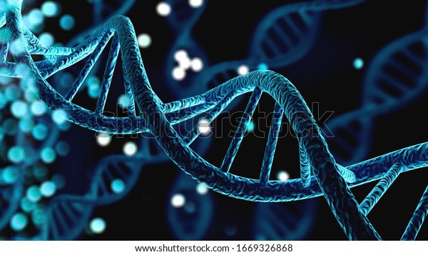 Blue helix human DNA\
structure