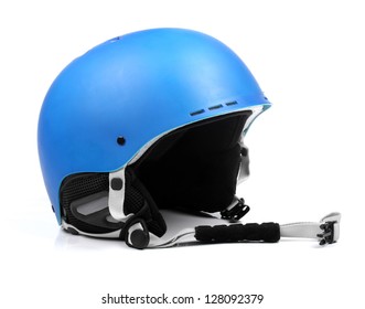 Blue Helmet Isolated On White