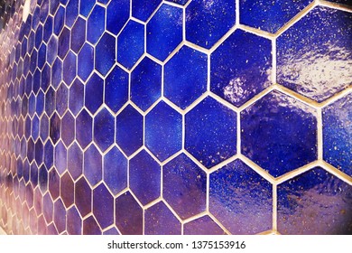 Blue hexagonal tiles