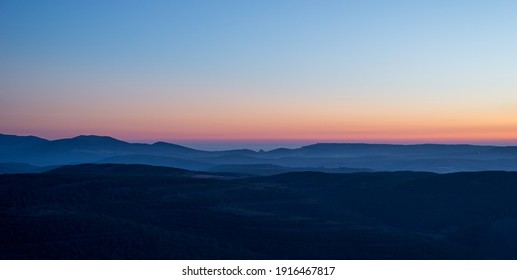 Blue hills after sunset. Crimean mountains - Powered by Shutterstock