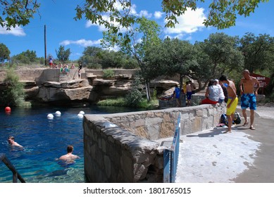 The Blue Hole Of Santa Rosa, New Mexico, USA. August 5, 2007.