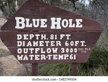 Blue Hole Sign .
The Blue Hole Of Santa Rosa Is A Circular, Bell-shaped Pool East Of Santa Rosa, New Mexico