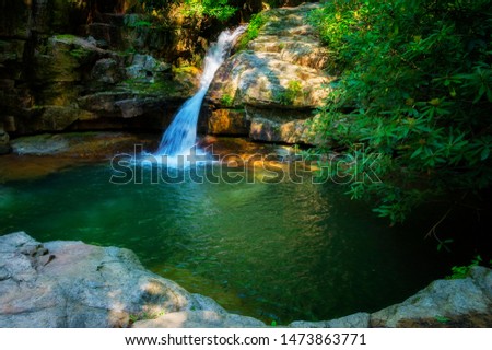 Blue Hole Waterfalls is in the Cherokee National Forest in Elizabethton, Tennessee in Carter County