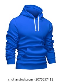 Blue Hoodie Template Hoodie Sweatshirt Long Stock Photo 2075857411 ...
