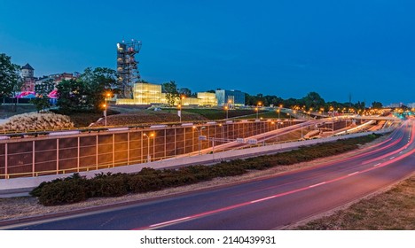 Blue hour in Katowice road view