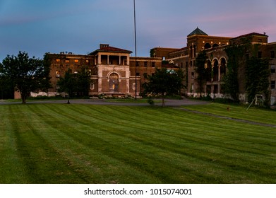 A Blue Hour / Sunset View Of The Abandoned And Derelict Molly Stark Hospital In Louisville, Ohio.