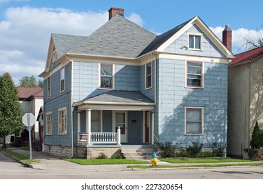 Blue House On Corner