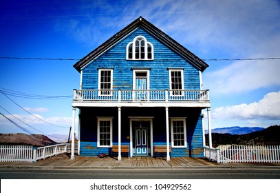 Blue House In Virginia City Nevada