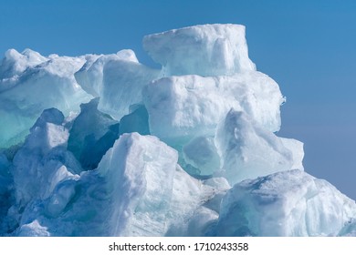 Blue Ice Chunks On Saginaw Bay.